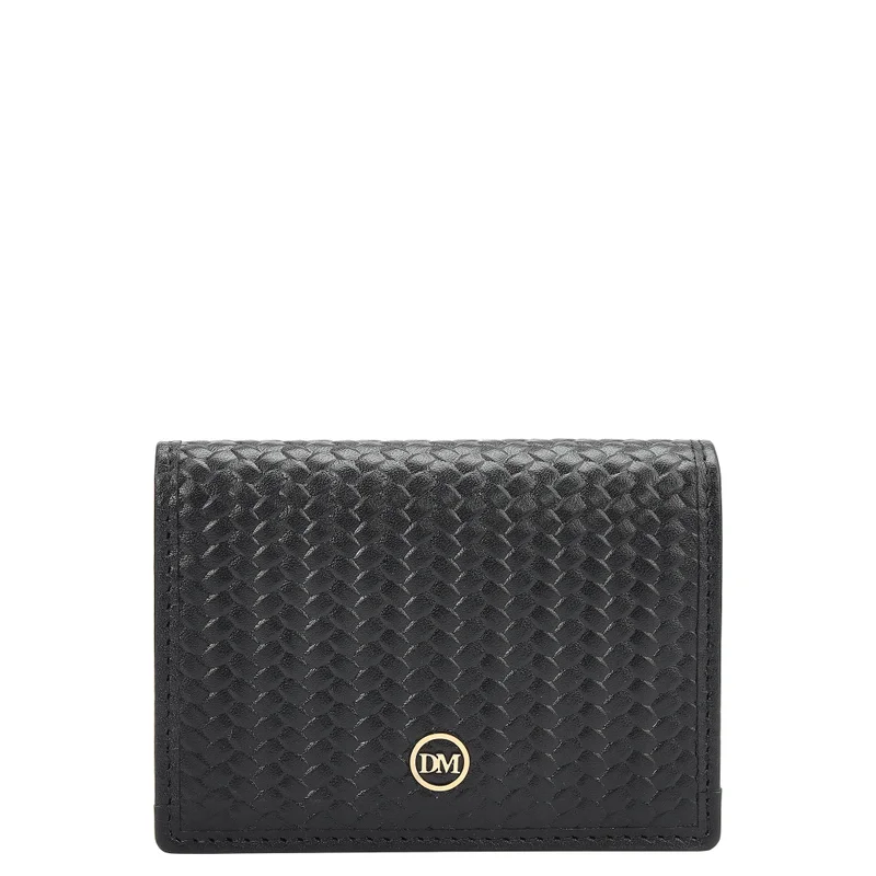 دا ميلانو 5 Slots Leather Card Case - Black